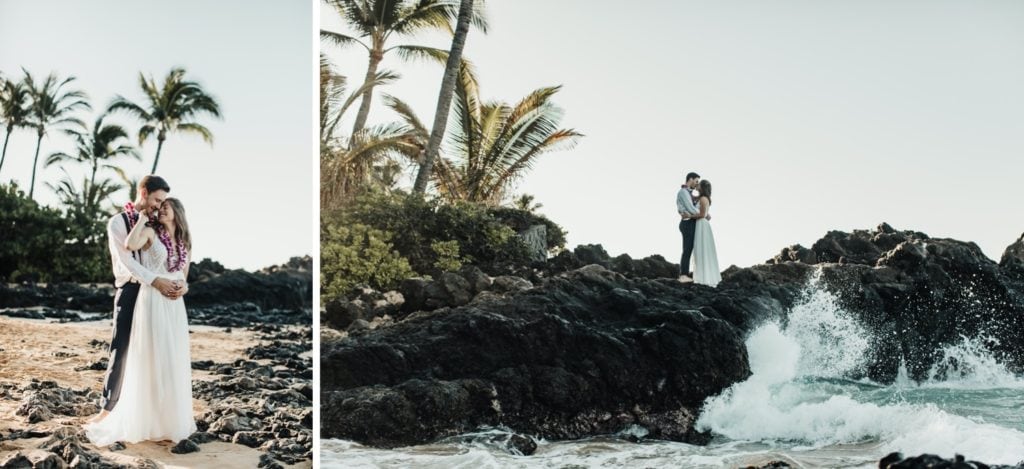 Photos of a Maui Wedding at Makena Cove featured on a blog post by Oregon based Destination Wedding Videographer, Alesia Films