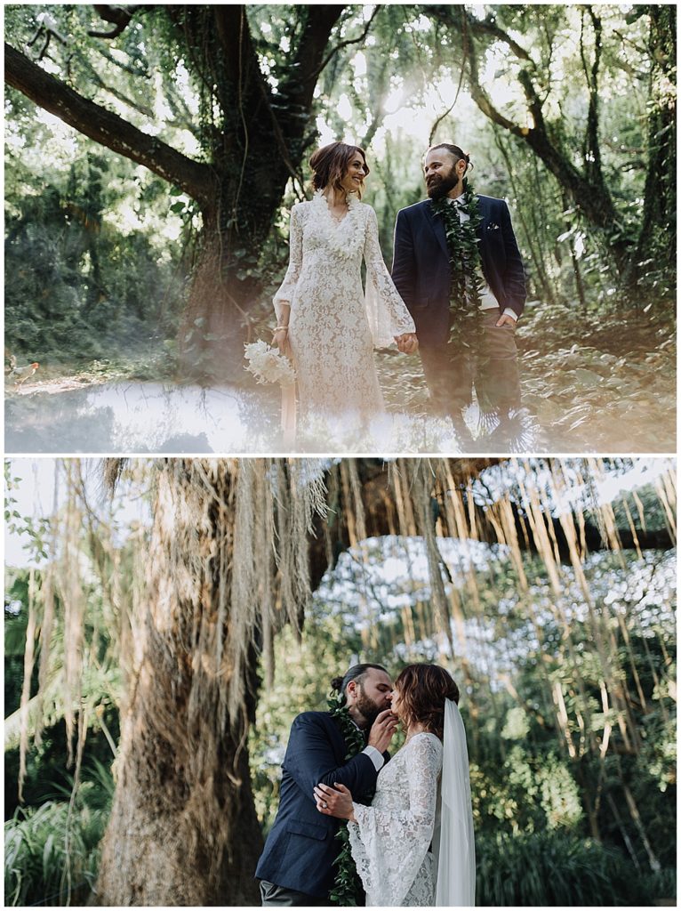 Photos of a Maui Elopement at Ironwood Beach featured on a blog post by Destination Elopement Videographer, Alesia Films