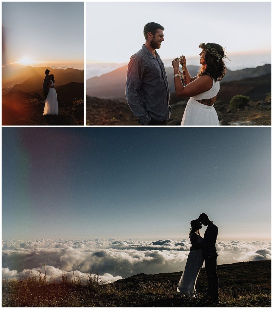Photos of an adventurous Maui Elopement at Haleakala Crater featured on a blog post by Oregon based Adventure Videographer, Alesia Films