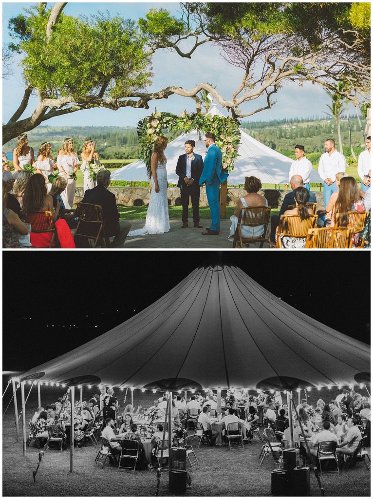 Photos of a Maui Wedding and Reception at Kapalua Beach featured on a blog post by Oregon Wedding Videographer, Alesia Films