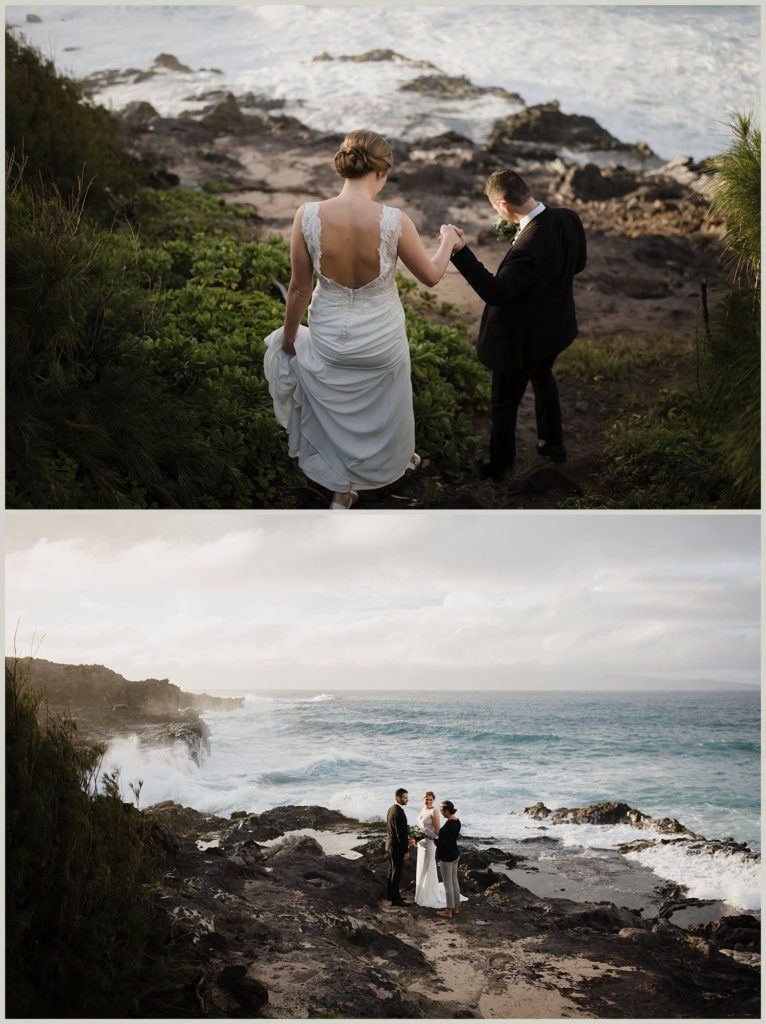 Photos of a Maui Elopement at Ironwood Beach featured on a blog post by Oregon Elopement Videographer, Alesia Films