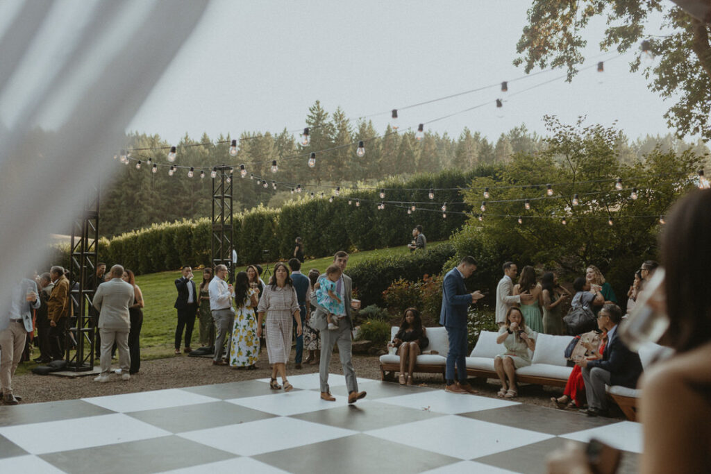 wedding checkered dance floor
