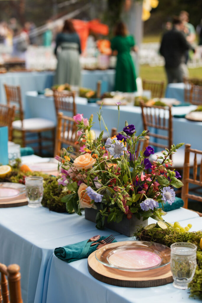 colorful fairytale orcas island wedding decor