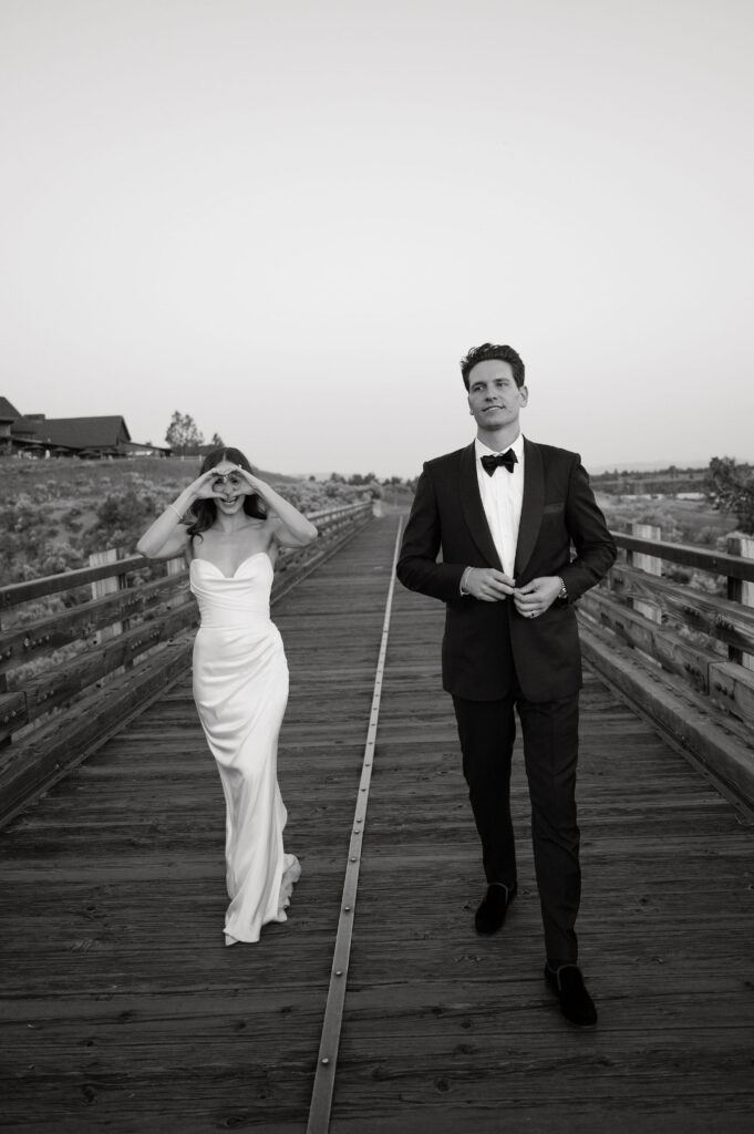 playful sunset bridal portrait at Brasada Ranch