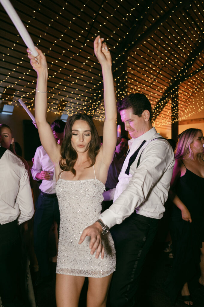 bride and groom dancing during Brasada Ranch wedding reception