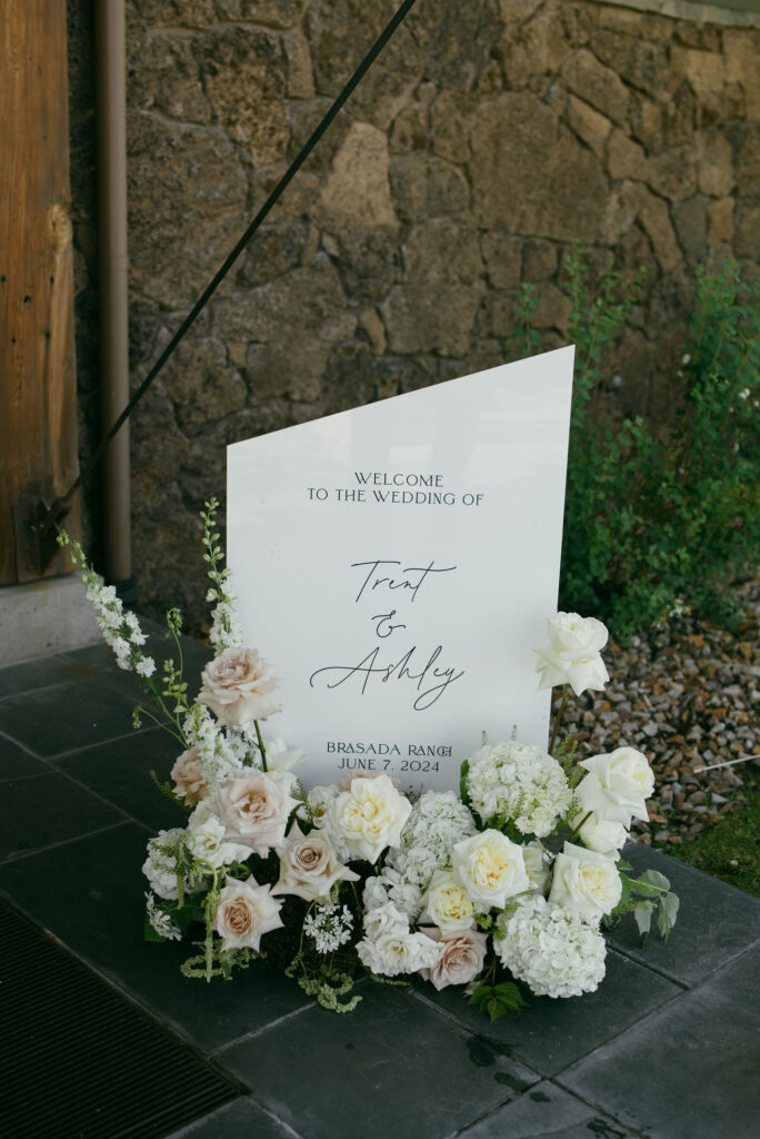 Brasada Ranch wedding ceremony sign