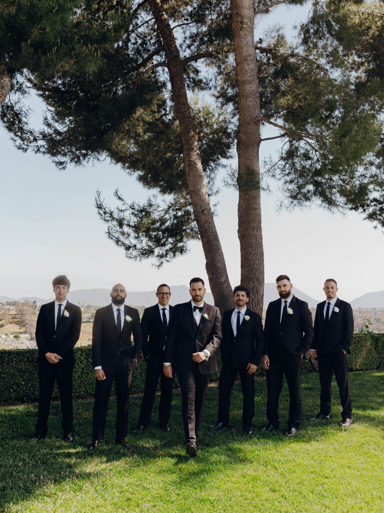 Groom and groomsmen portrait at Callaway Vineyard & Winery wedding