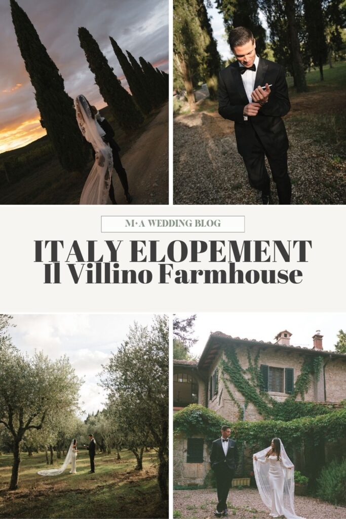 Il Villino farmhouse elopement collage pinterest pin